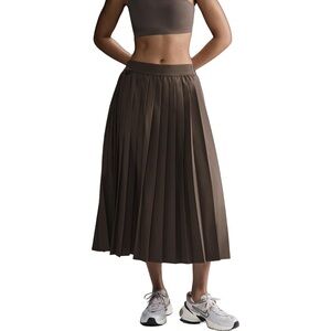 Nike Brown Midi Pleated Skirt 24.7 Perfect Stretch size small